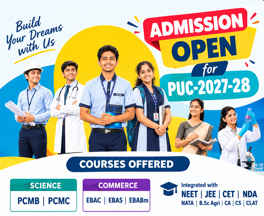 Admissions Open for PUC 2027-28 at Excel PU College — Here